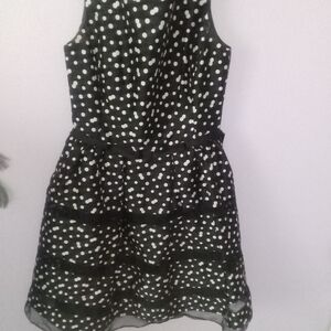 Taylor Black Polka Dot Midi Dress